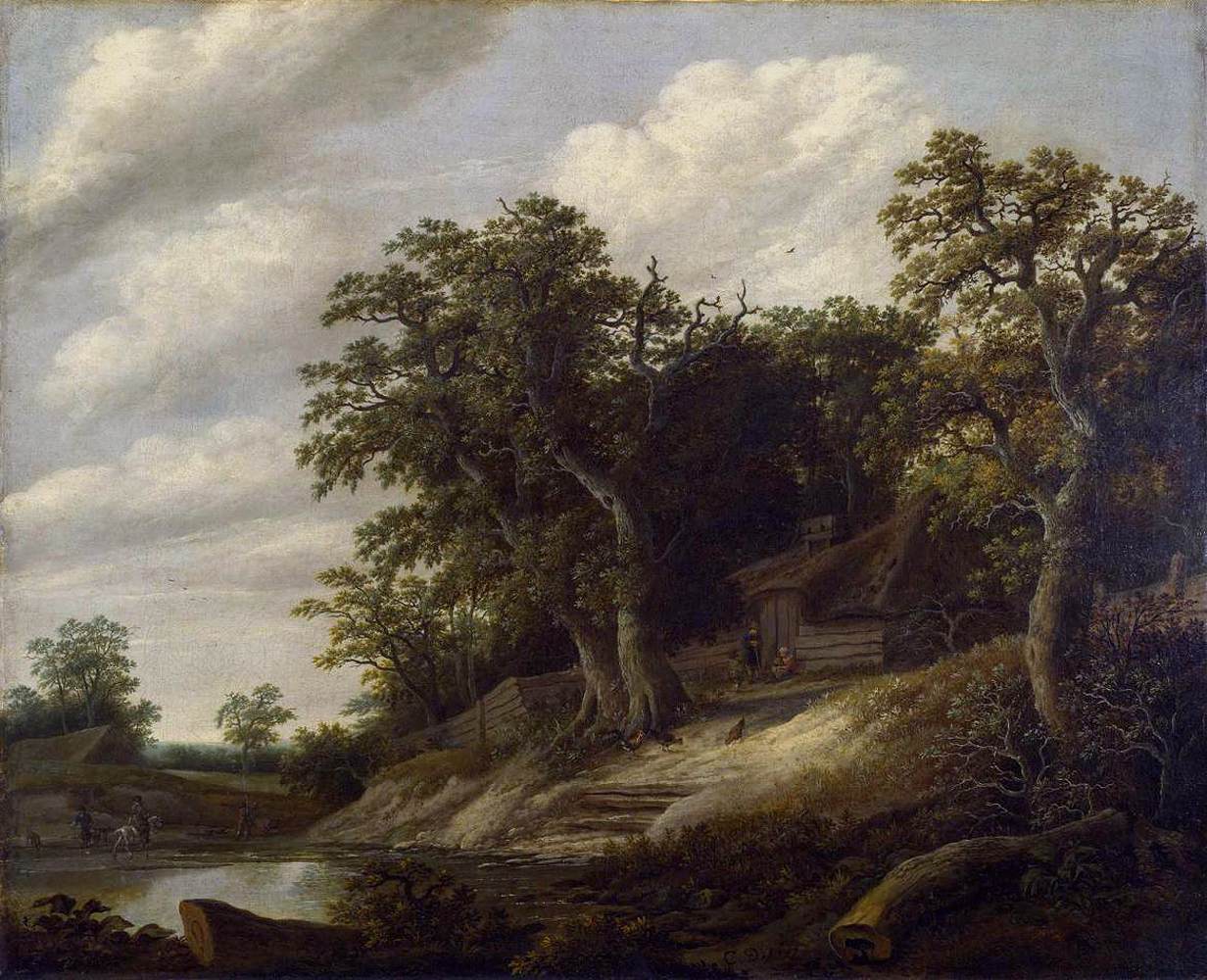 Cottage among Trees on Bank of Stream by DECKER, Cornelis Gerritsz