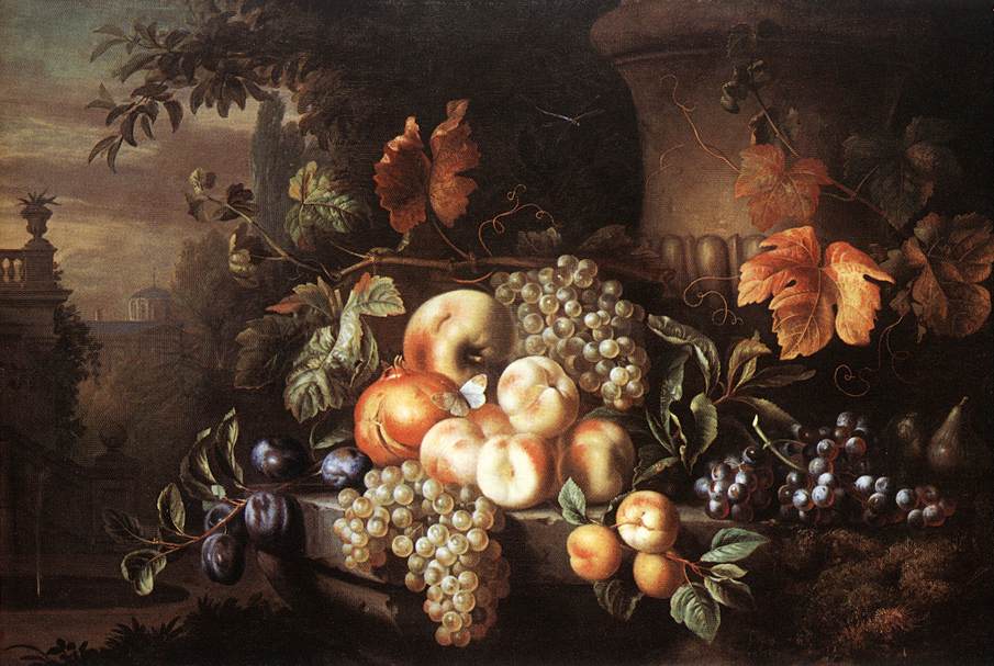 Fruit-piece with Stone Vase by BOGDÁNY, Jakab