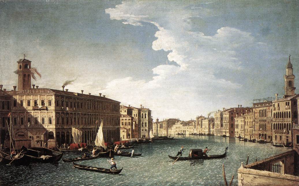 The Grand Canal with the Fabbriche Nuove at Rialto by CANAL, Bernardo