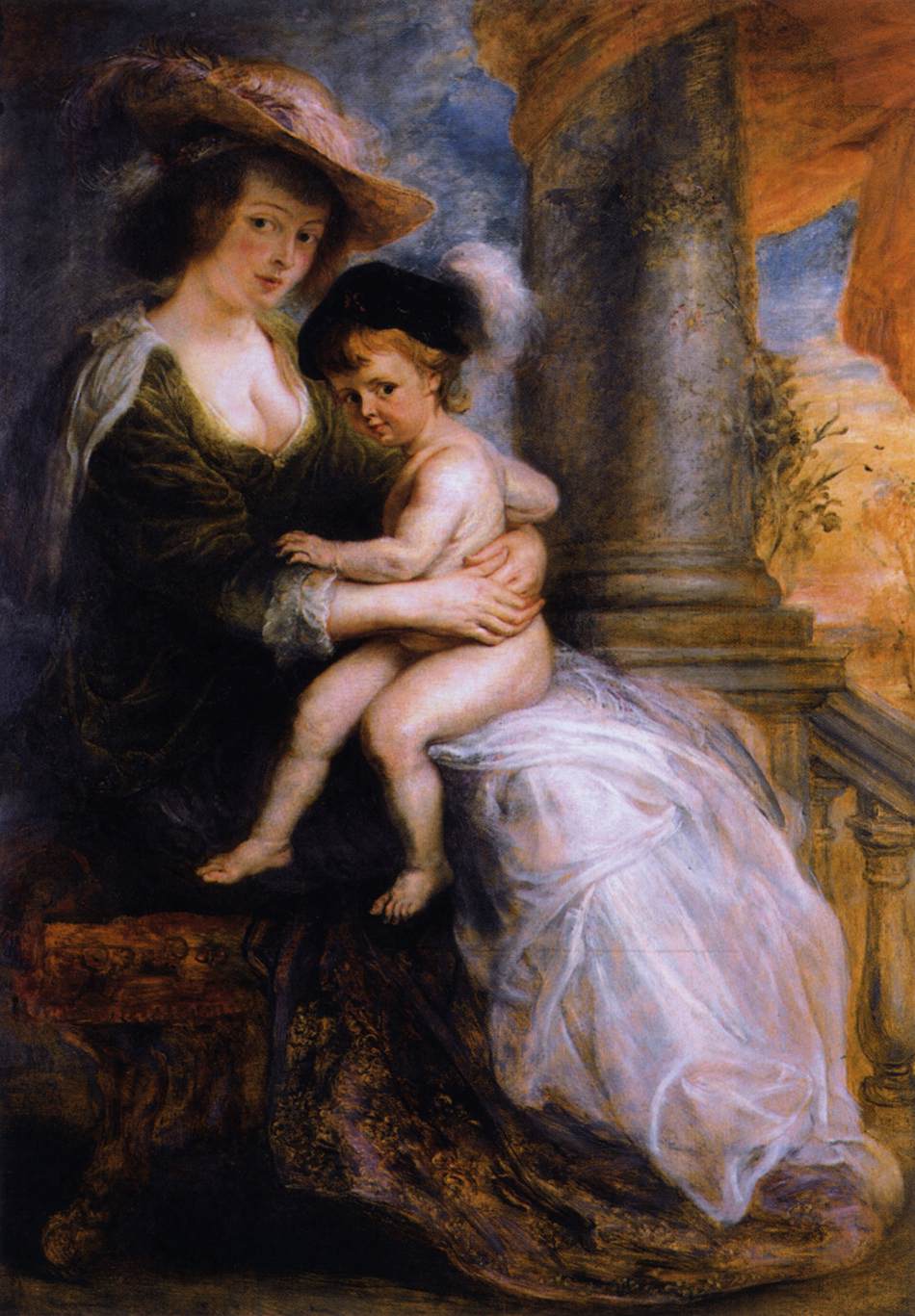 Helene Fourment with her Son Frans by RUBENS, Peter Paul