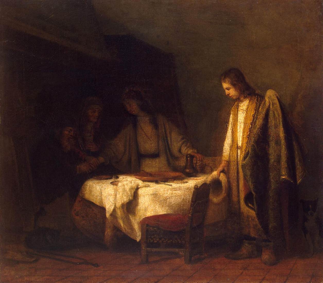 Tobias's Farewell to his Parents by HOOGSTRATEN, Samuel van