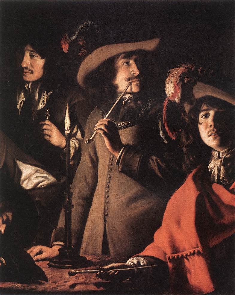 Smokers in an Interior (detail) by