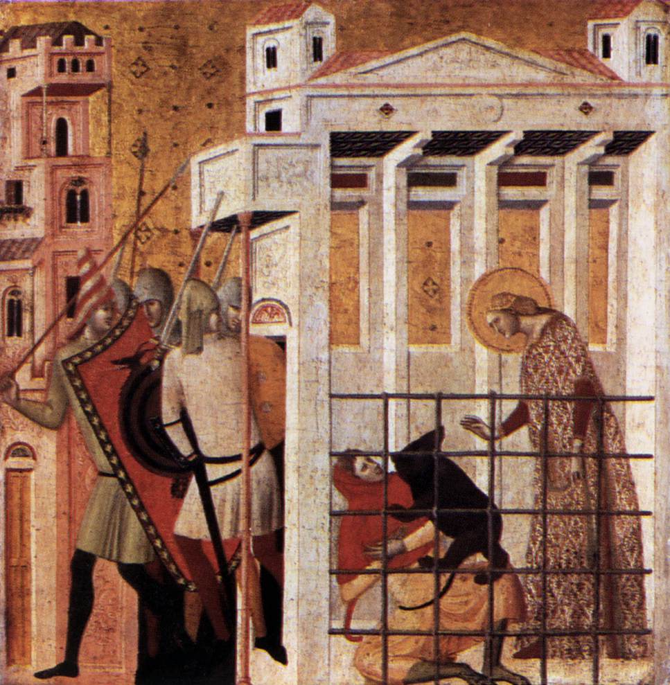 Scenes from the Life of St Colomba: St Colomba Saved by a Bear by BARONZIO, Giovanni