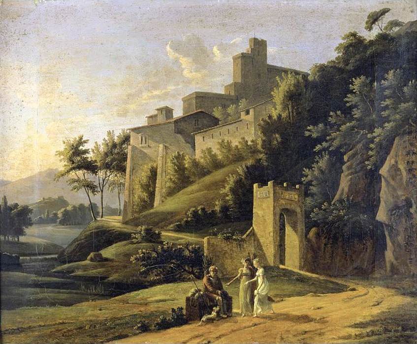 Landscape with a Fortress and a Beggar by BERTIN, Jean-Victor