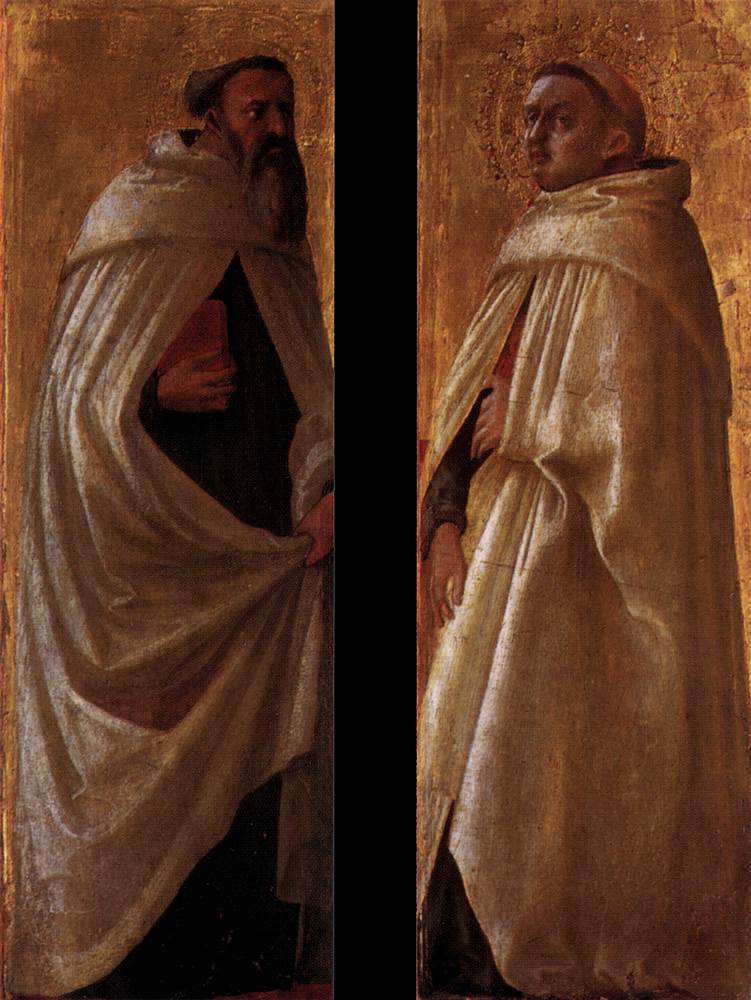 Two panels from the Pisa Altarpiece by MASACCIO