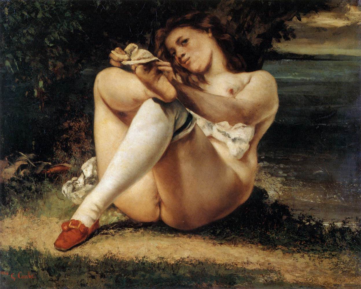 Woman with White Stockings by COURBET, Gustave