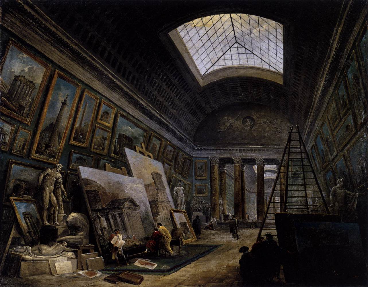 Imaginary View of the Grande Galerie in the Louvre by