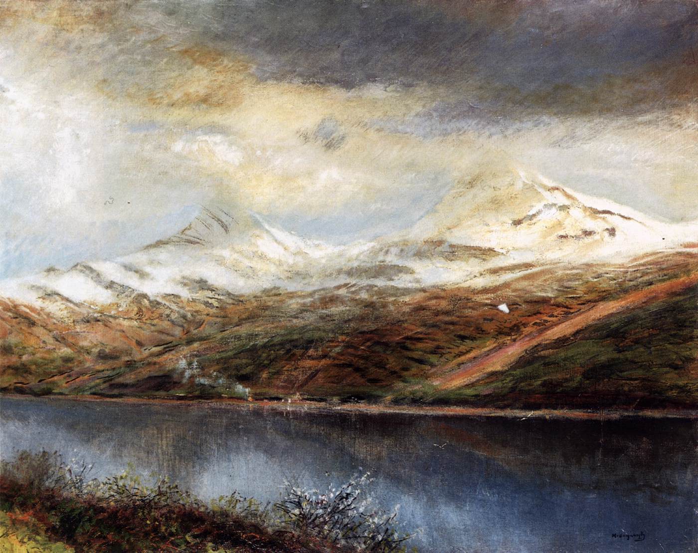 Mountain Landscape with Lake by