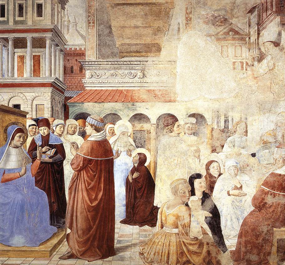 Scenes with St Ambrose (scene 9, north wall) by GOZZOLI, Benozzo