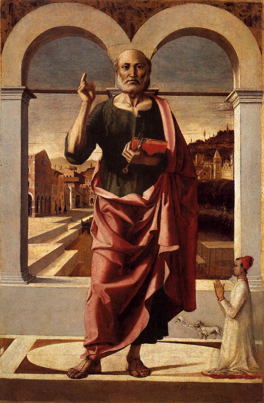 St Peter Blessing and Donor by MONTAGNA, Bartolomeo