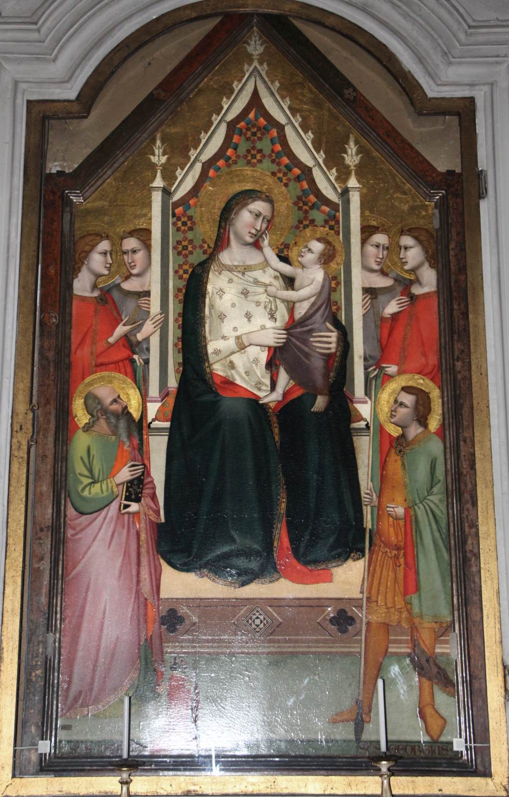 Virgin and Child Enthroned with St Matthias, St George and a Donor by