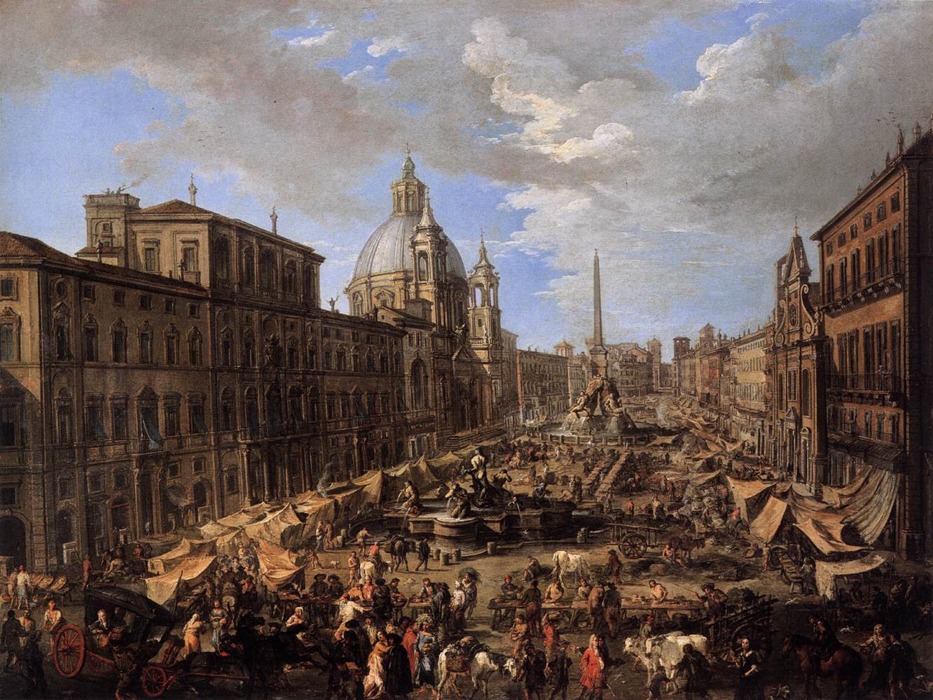 Market in the Piazza Navona in Rome by LOCATELLI, Andrea