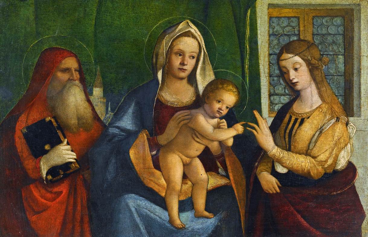 Madonna and Child with Sts Jerome and Catherine by