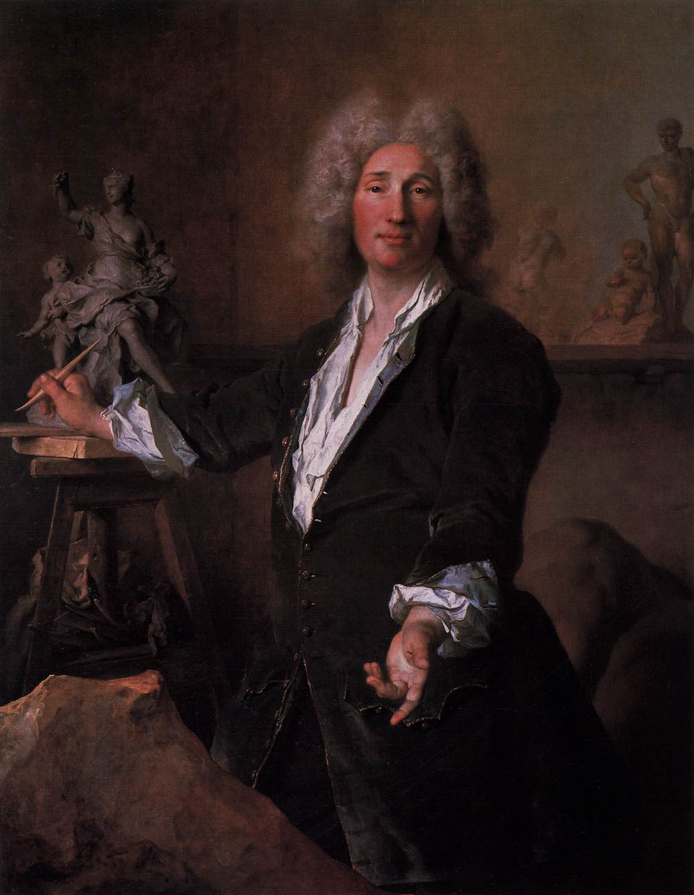 The Sculptor Nicolas Coustou in His Atelier by LARGILLIÈRE, Nicolas de