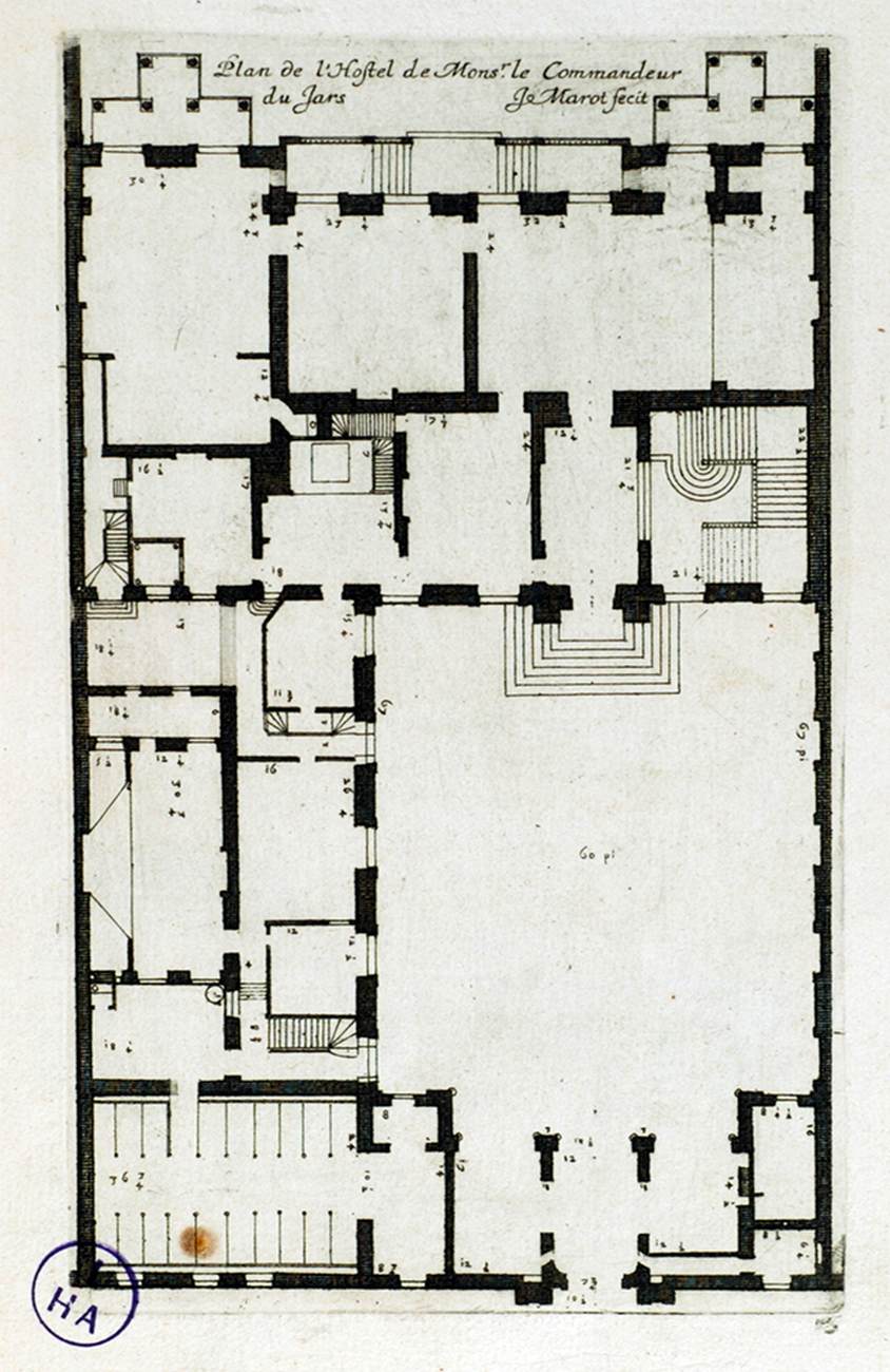 Plan of the Hôtel de Jars, Paris by MANSART, François