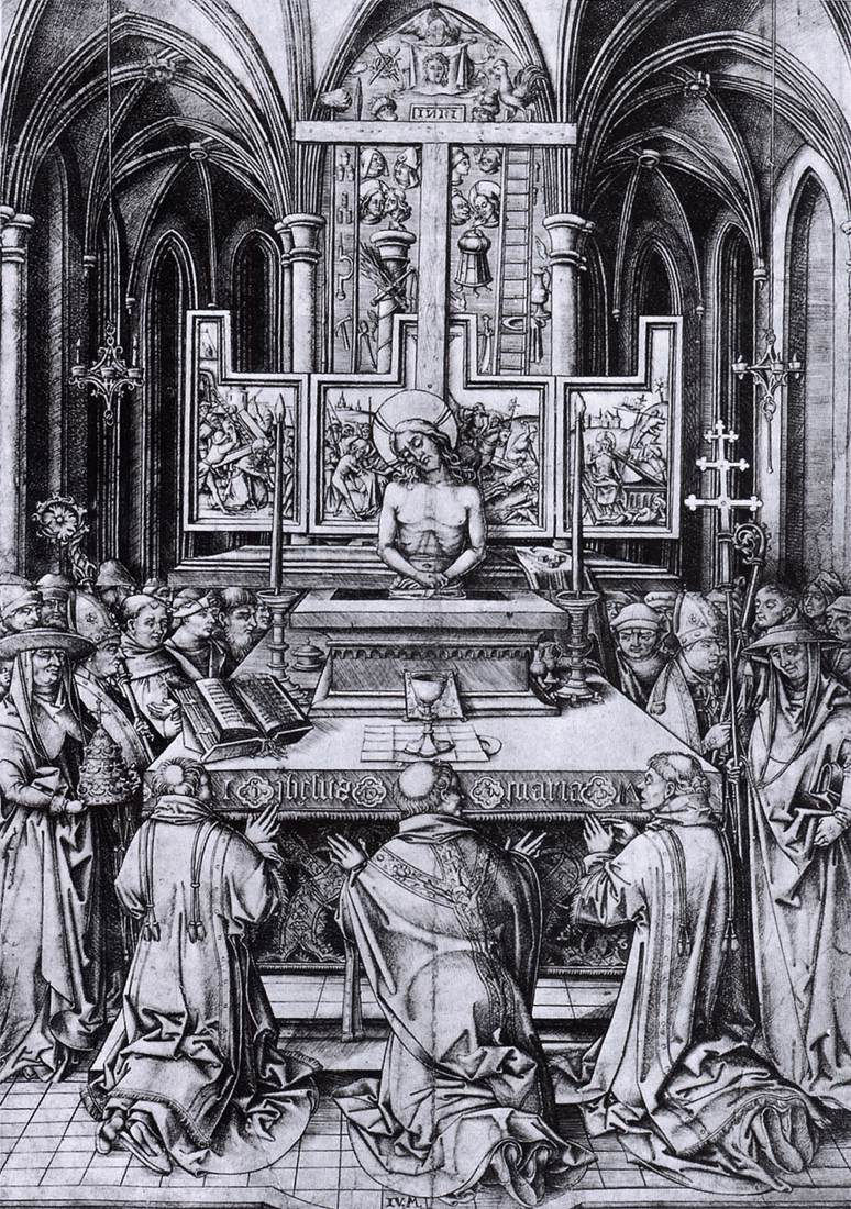 Mass of St Gregory by MECKENEM, Israhel van the Younger