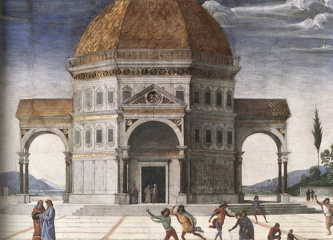 Christ Handing the Keys to St Peter (detail) by PERUGINO, Pietro