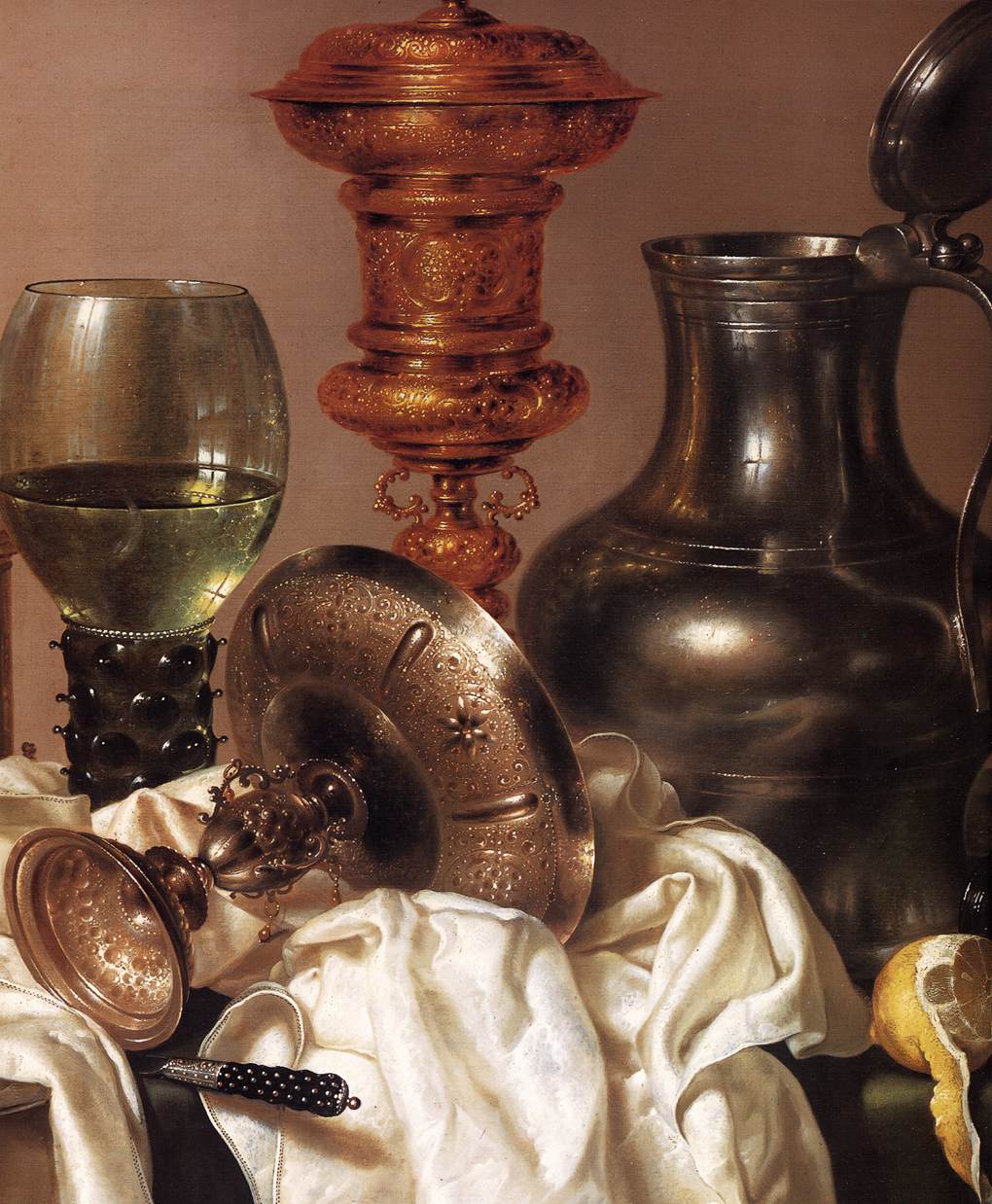 Still-Life with Gilt Goblet (detail) by HEDA, Willem Claesz.