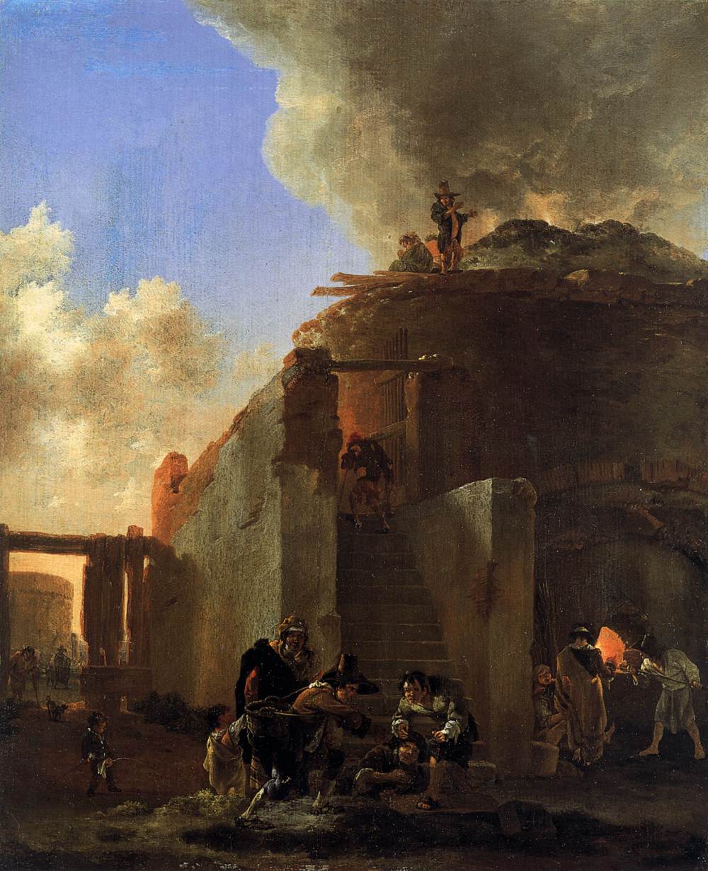 Beggars in front of a Roman Limekiln by ASSELYN, Jan