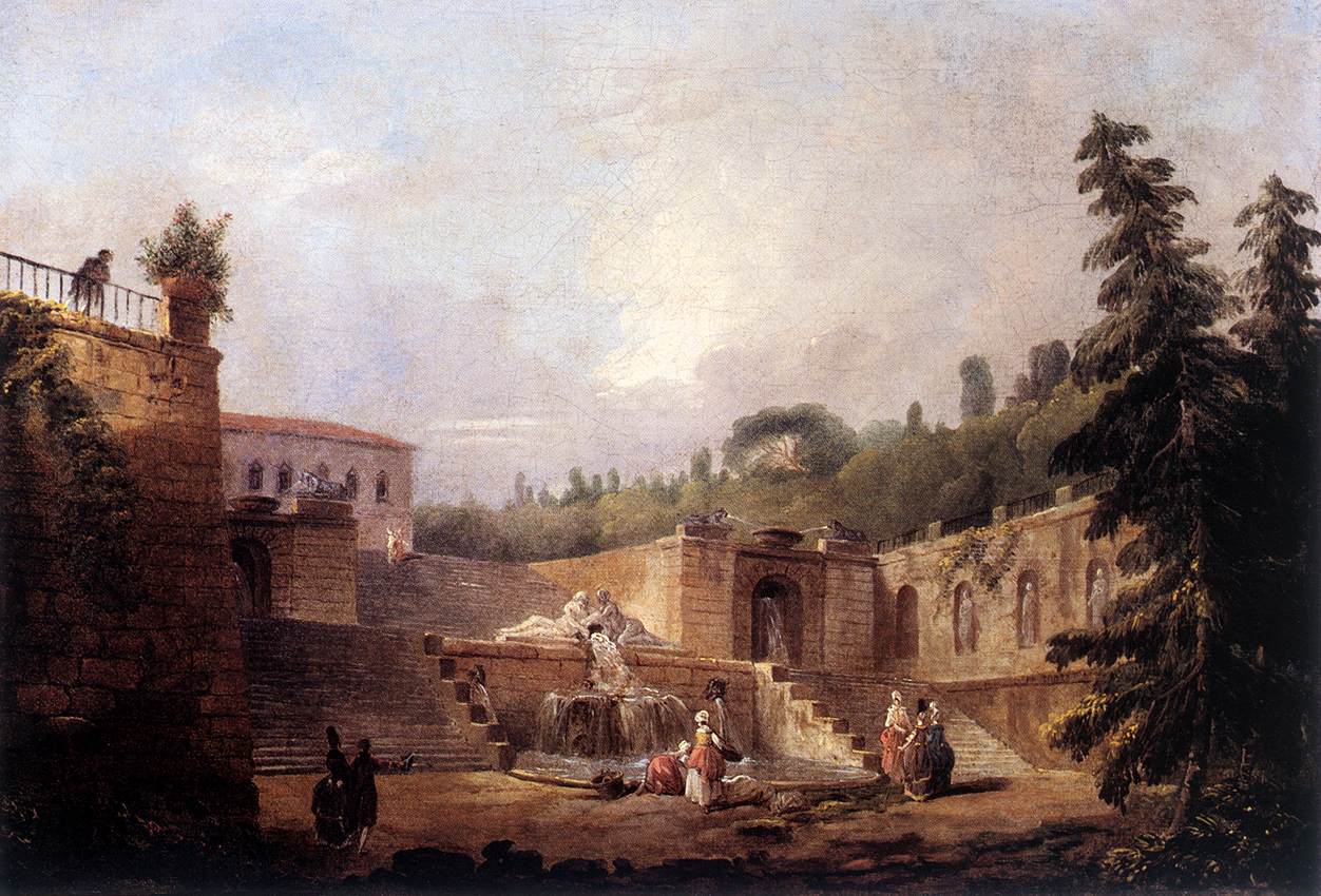 Fountain on a Palace Terrace by ROBERT, Hubert