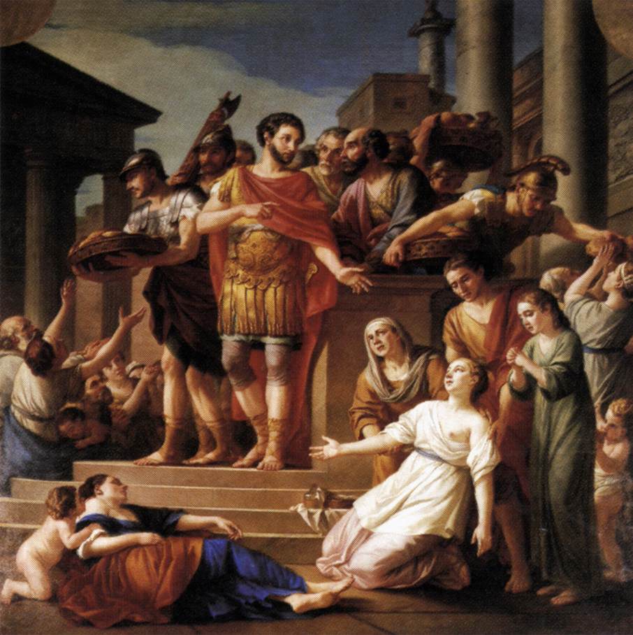 Marcus Aurelius Distributing Bread to the People by VIEN, Joseph-Marie