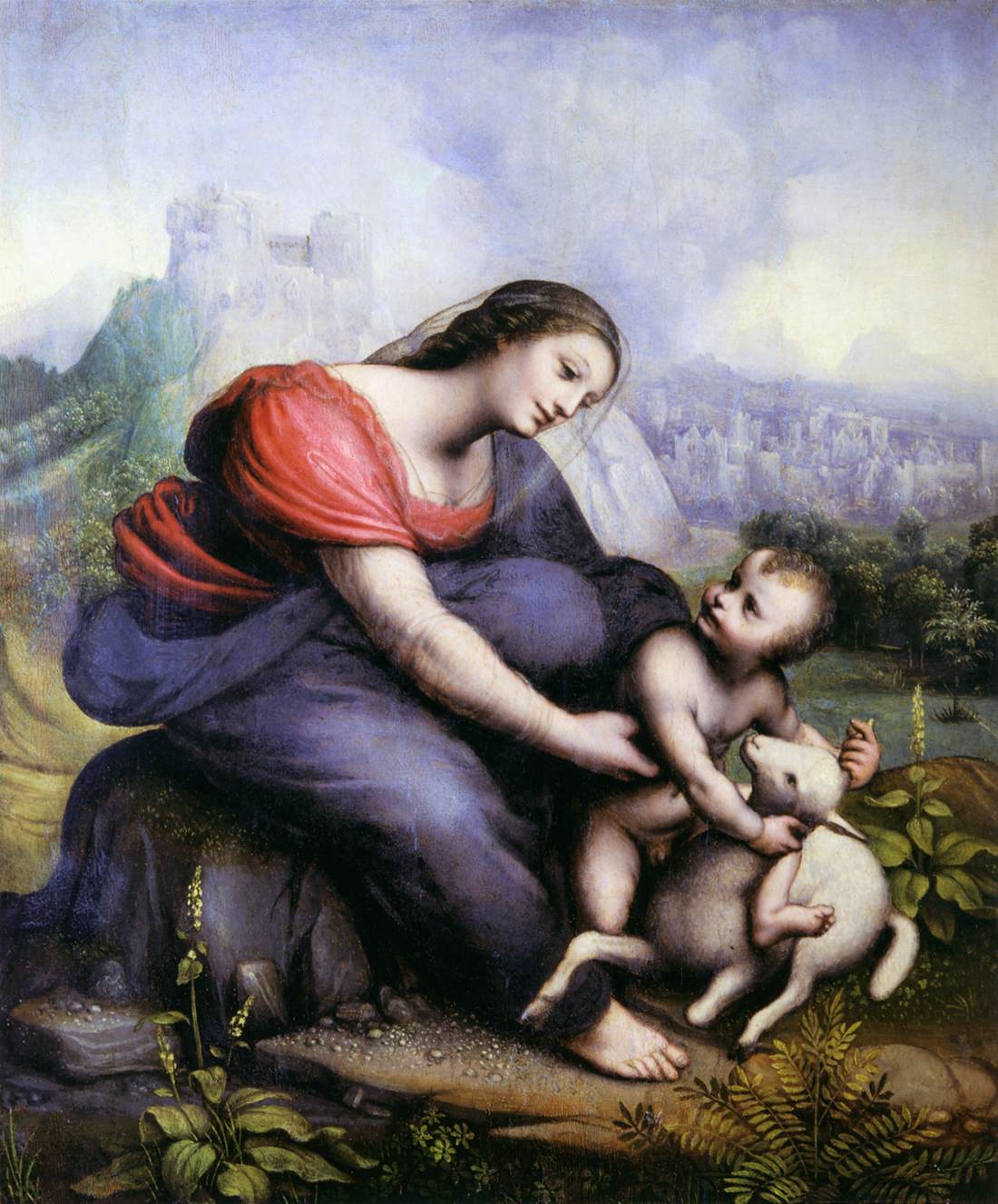 Madonna and Child with the Lamb of God by CESARE da Sesto