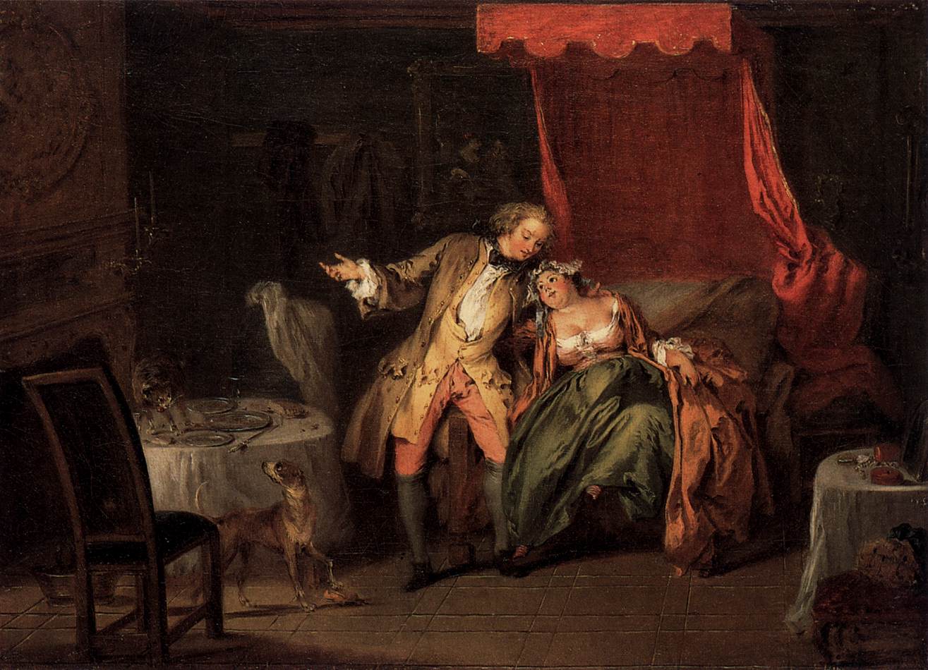 Mme. de Bouvillon Tempts Fate by Asking Ragotin to Search for a Flea by PATER, Jean Baptiste Joseph