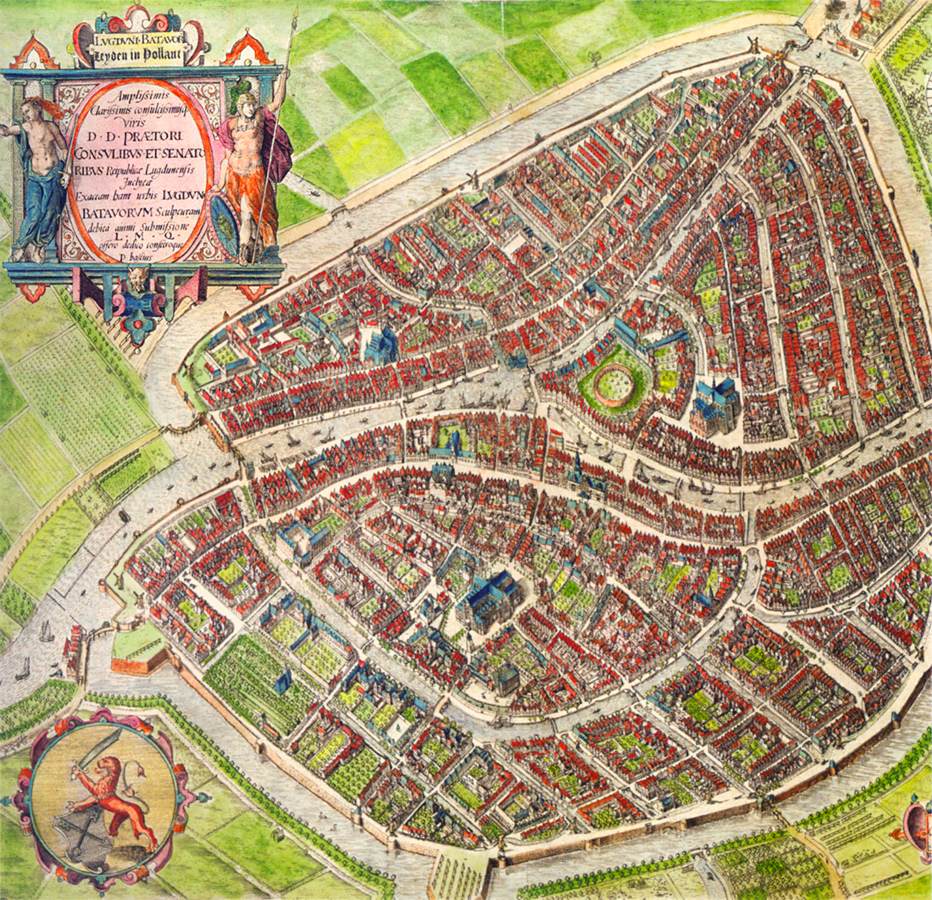 Map of Leiden by BAST, Pieter