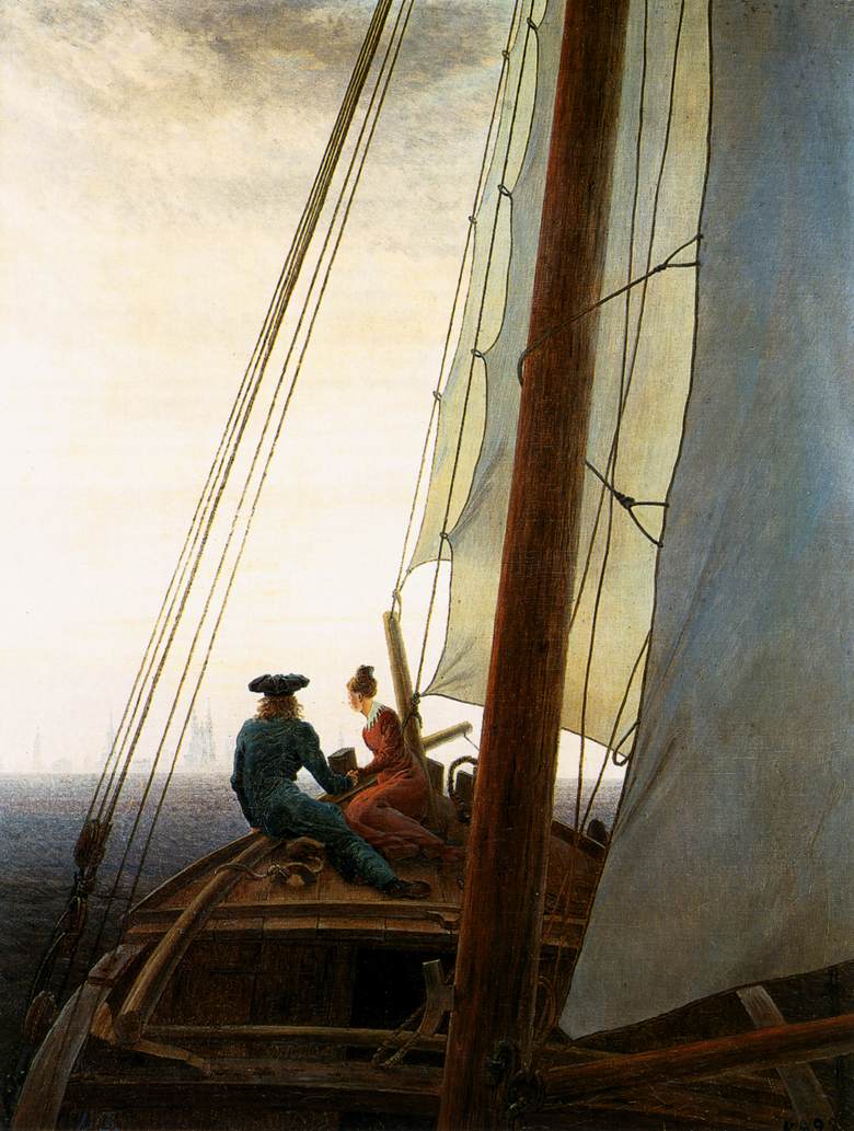 On the Sailing Boat by FRIEDRICH, Caspar David