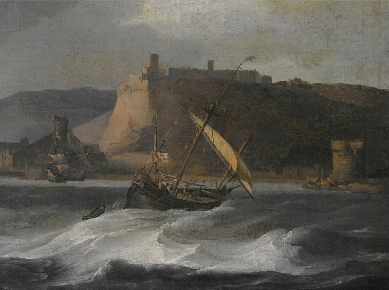 Shipping off a Coast in Choppy Water (detail) by SMIT, Aernout