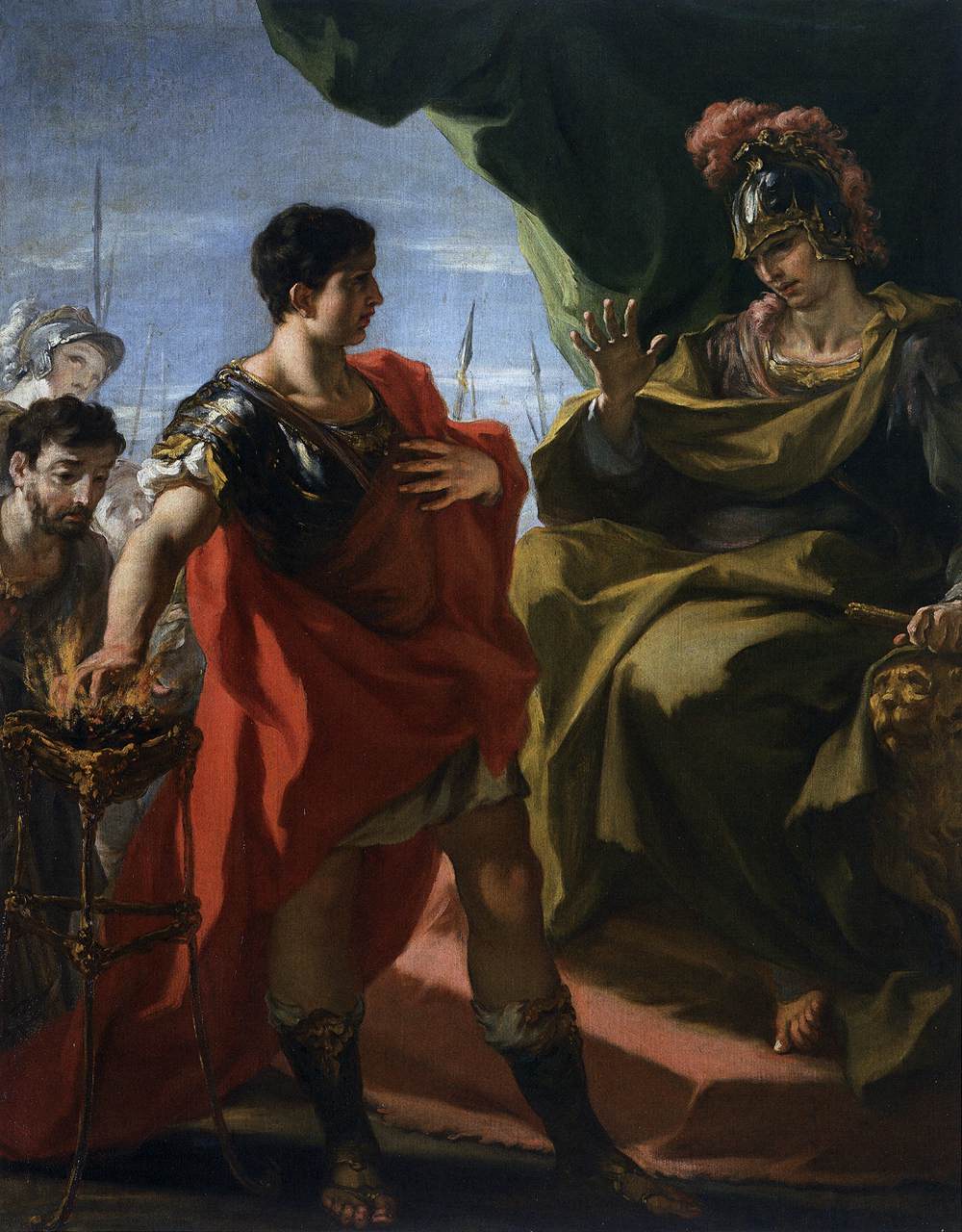 Mucius Scaevola before Porsenna by PELLEGRINI, Giovanni Antonio