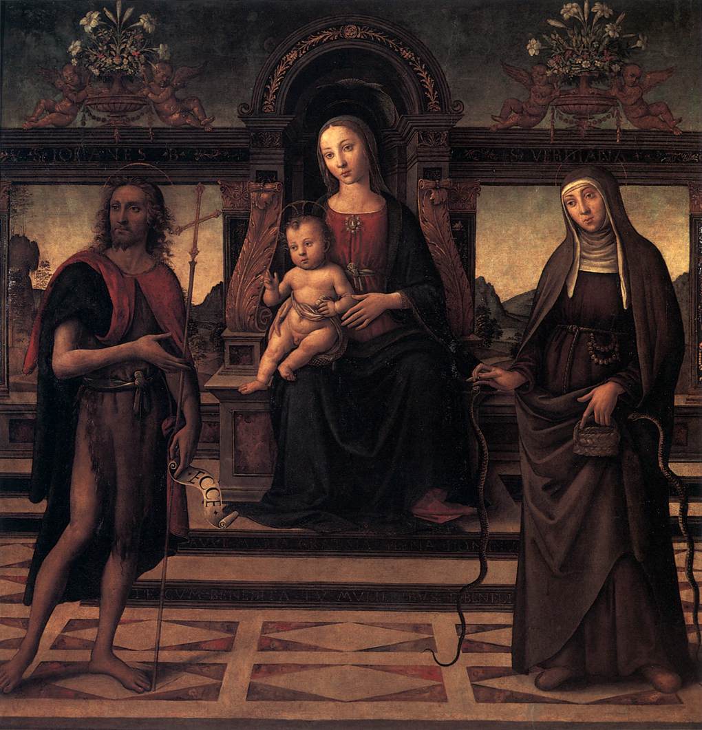 Virgin and Child with Sts John the Baptist and Verdiana by MAZZIERE, Agnolo di Domenico