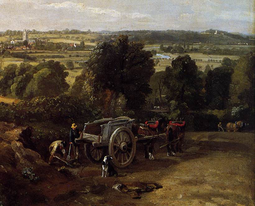 The Stour-Valley with the Church of Dedham (detail) by CONSTABLE, John