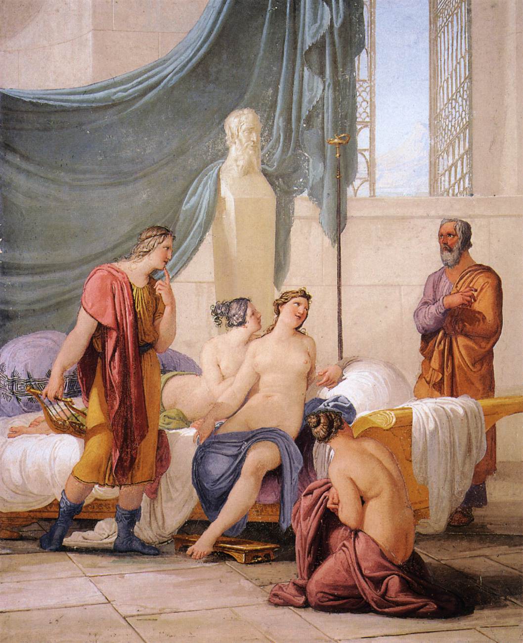 Socrates Discovers Alcibiades in the Women's Quarters by HAYEZ, Francesco