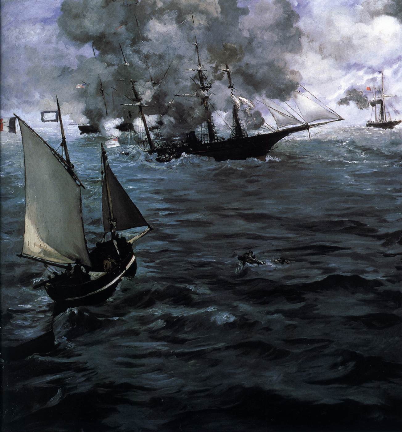 "The Battle of the "Kearsarge" and the "Alabama" by MANET, Edouard