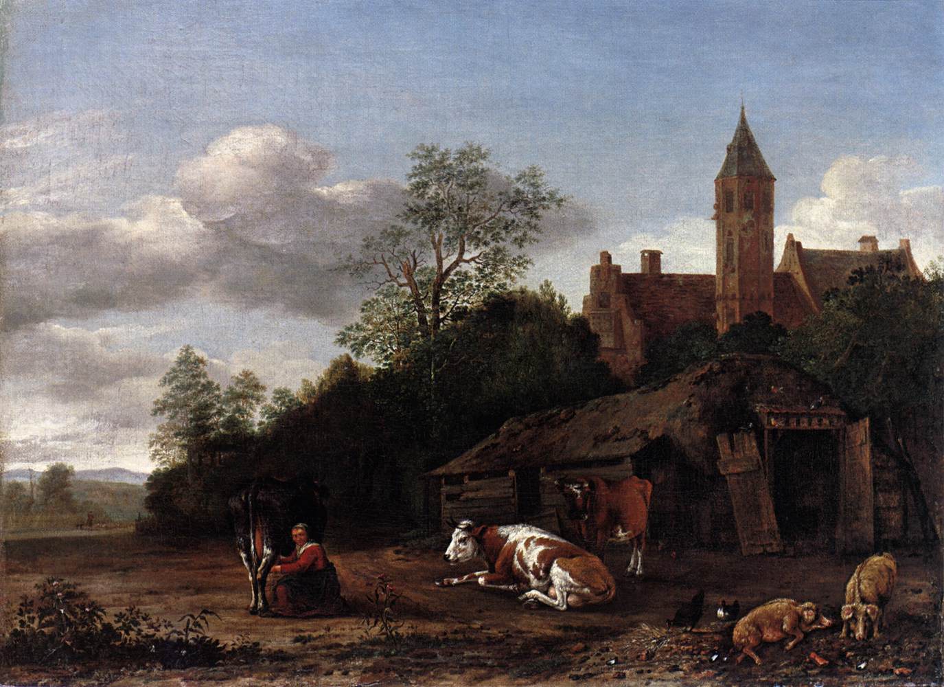 Barnyard Scene by BORSSOM, Anthonie van