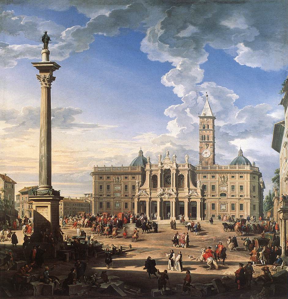 The Piazza and Church of Santa Maria Maggiore by PANNINI, Giovanni Paolo