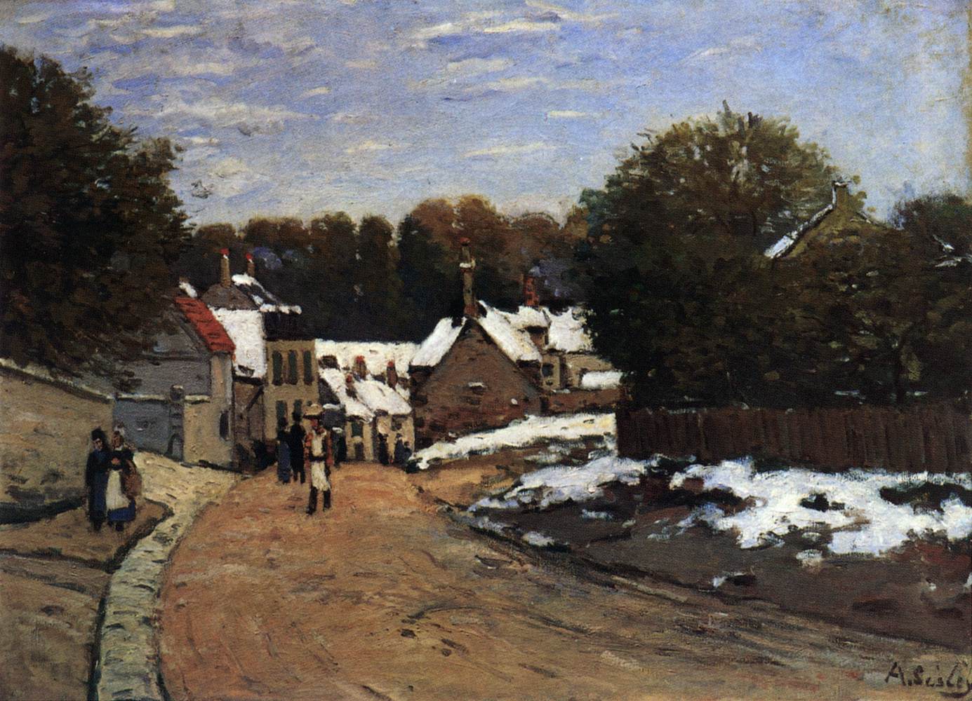 First Snow at Louveciennes by SISLEY, Alfred