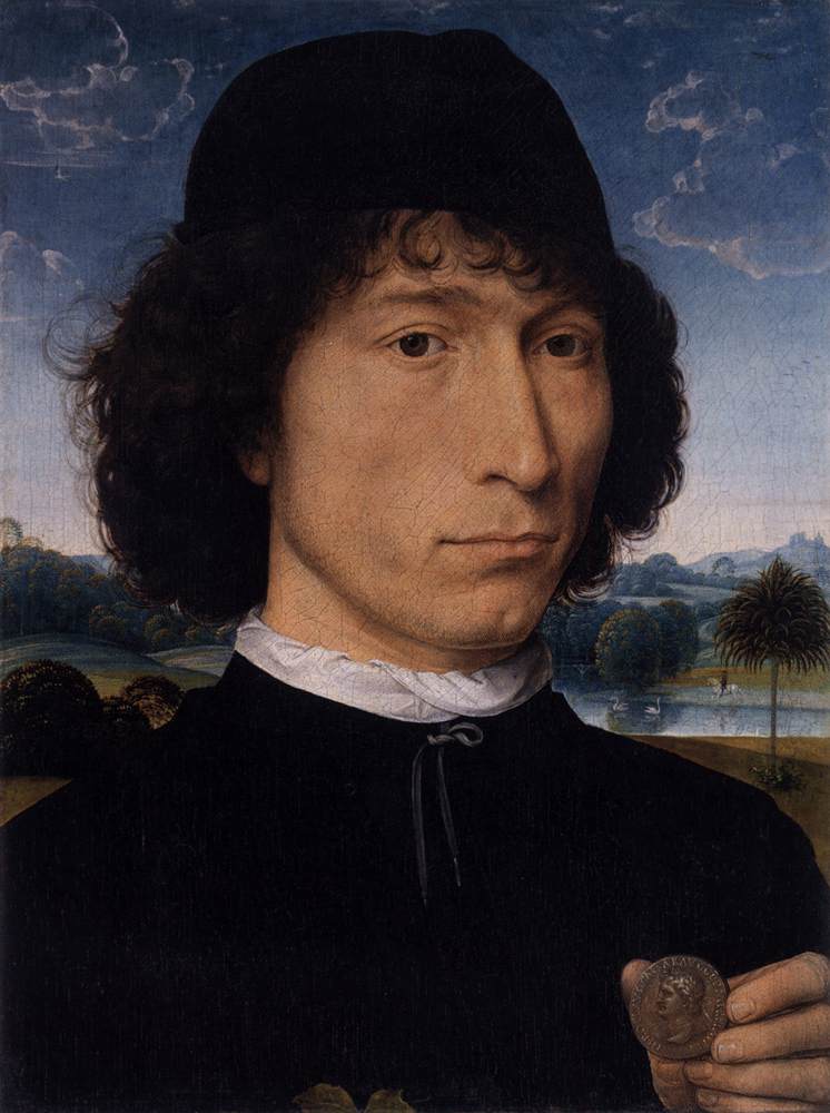 Portrait of a Man with a Roman Coin by MEMLING, Hans