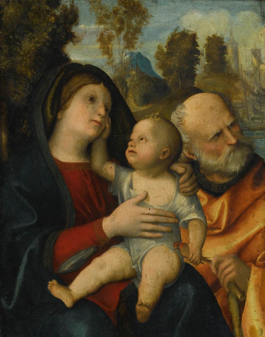 Holy Family in a Wooded River Landscape by