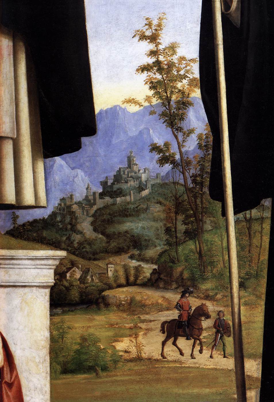 St Peter Martyr with St Nicholas of Bari, St Benedict and an Angel Musician (detail) by CIMA da Conegliano