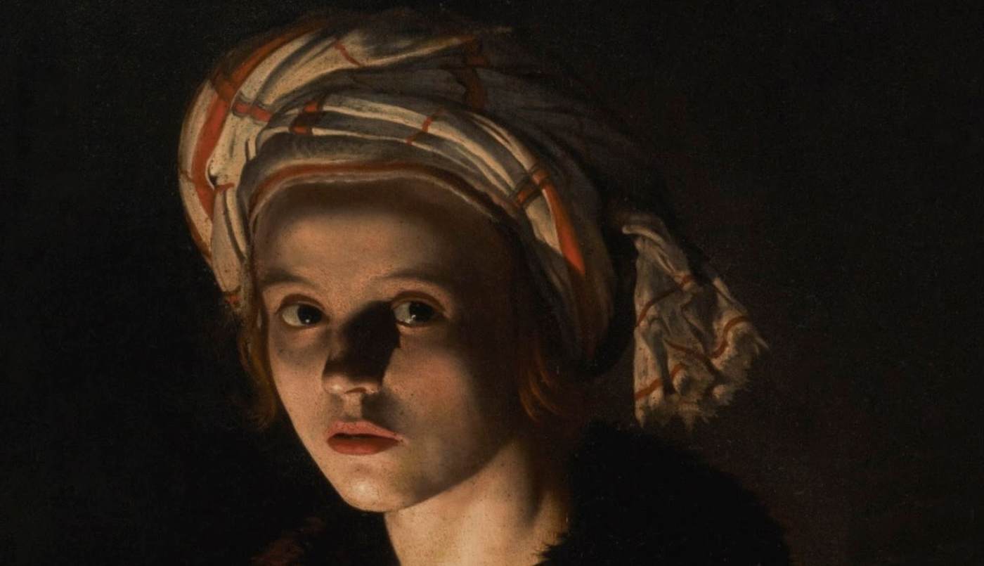 Young Woman Holding a Distaff (detail) by