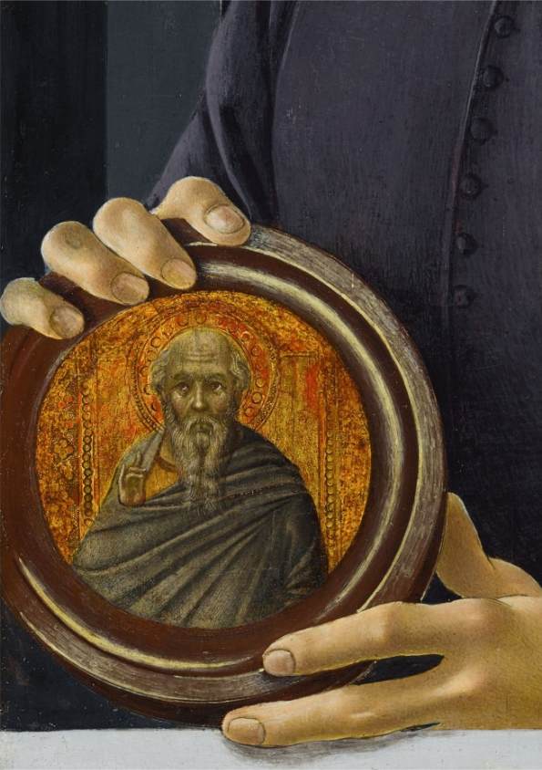 Portrait of a Young Man Holding a Roundel (detail) by BOTTICELLI, Sandro