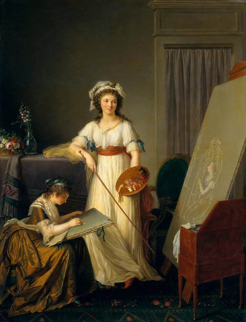 The Interior of an Atelier of a Woman Painter by LEMOINE, Marie-Victoire