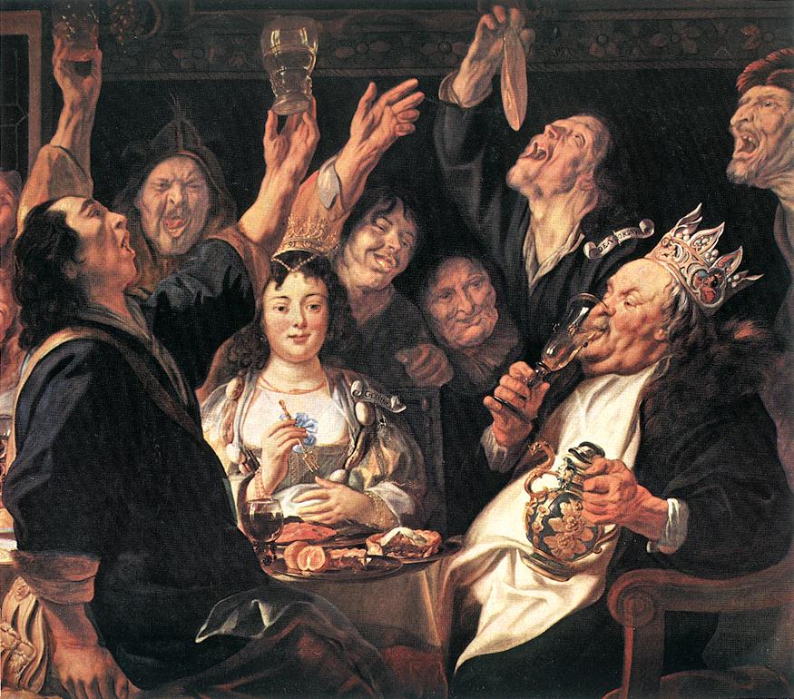 The Bean King (detail) by JORDAENS, Jacob