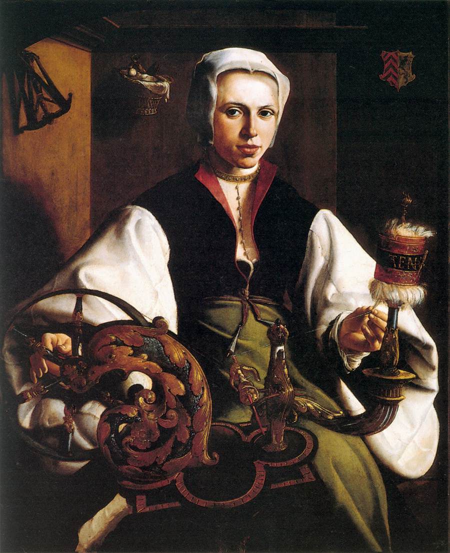 Portrait of a Lady Spinning by HEEMSKERCK, Maerten van