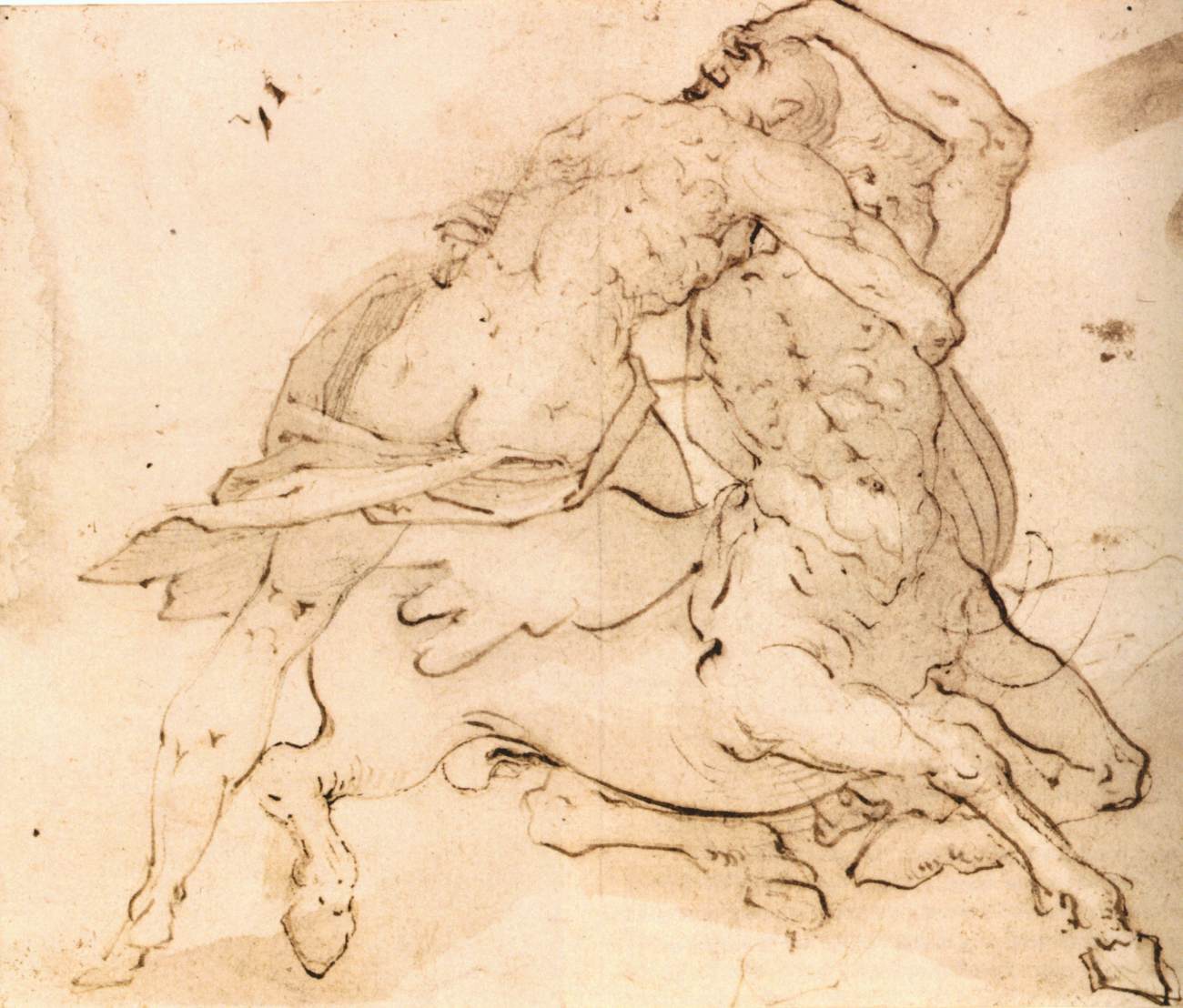 Hercules and the Centaur Fighting by VRIES, Adriaen de