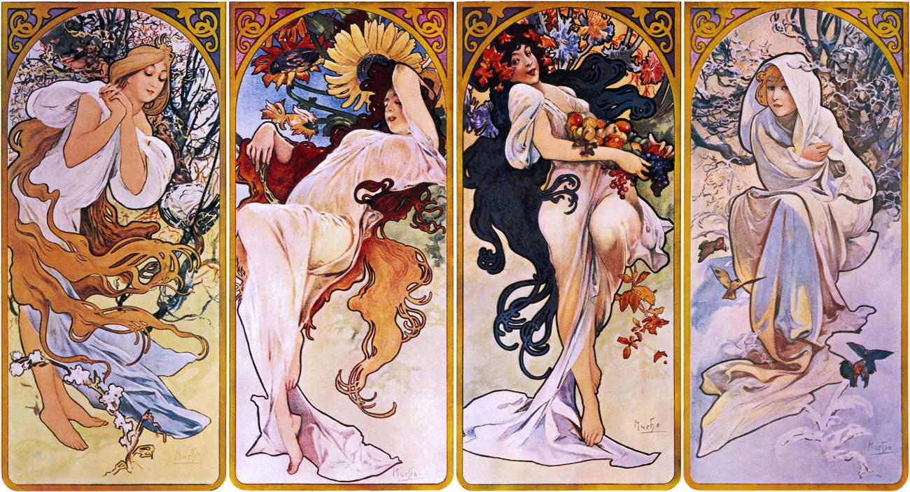 Four Seasons by MUCHA, Alphonse