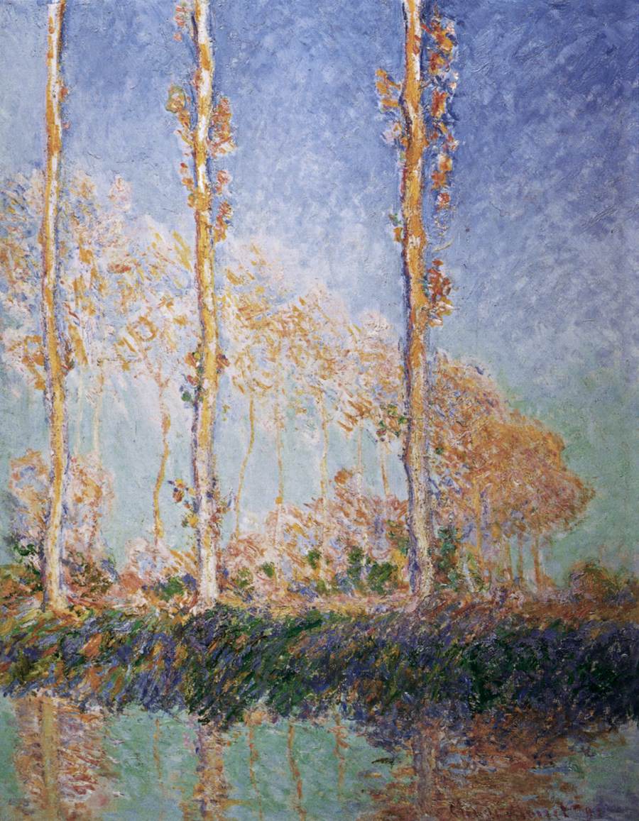 Poplars, Three Pink Trees, Autumn by