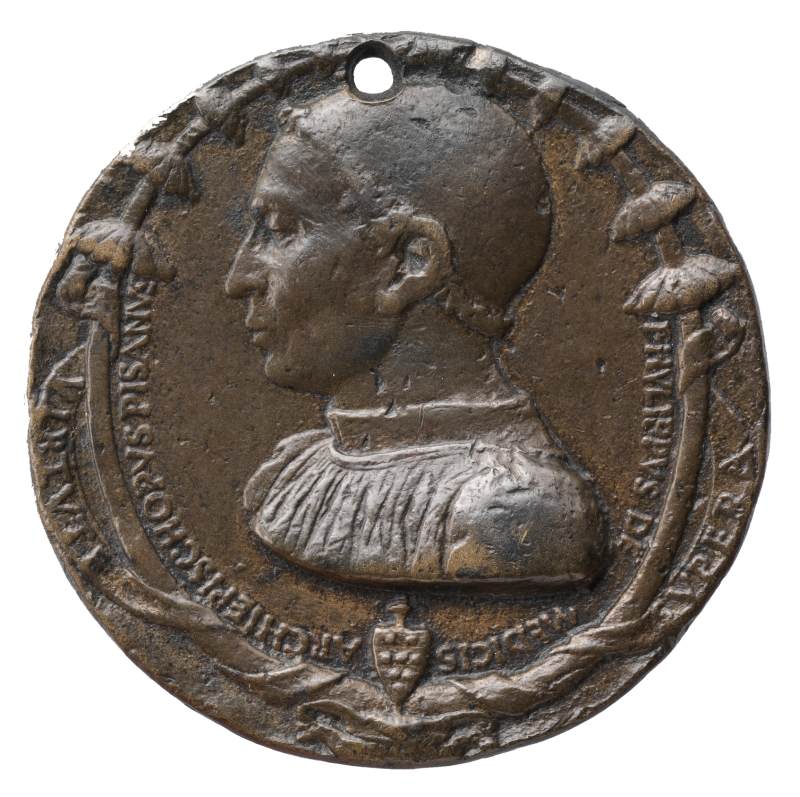 Portrait medal of Filippo de' Medici, Archbishop of Pisa (obverse) by BERTOLDO DI GIOVANNI